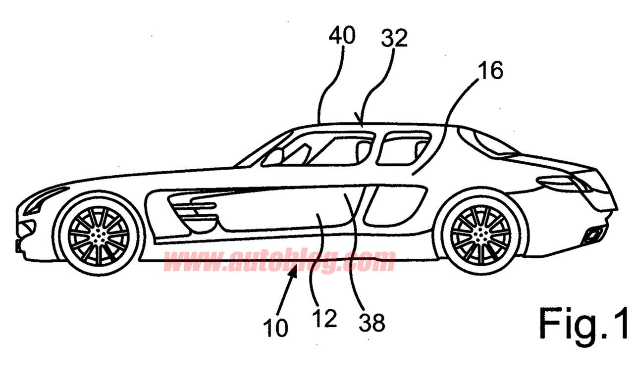 4-drzwiowy Mercedes-Benz SLS AMG - patent