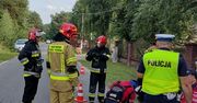 Ranny motocyklista i lądowanie śmigłowca