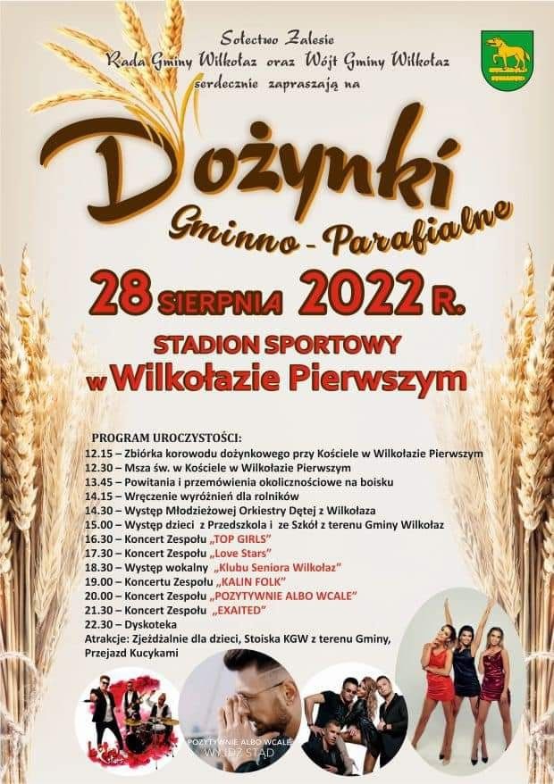 Dożynki Gminy Wilkołaz 2022 - program