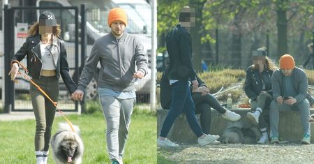 Antoni Królikowski i Izabela spacerują po parku, trzymając się za ręce. Romantycznie? (ZDJĘCIA)