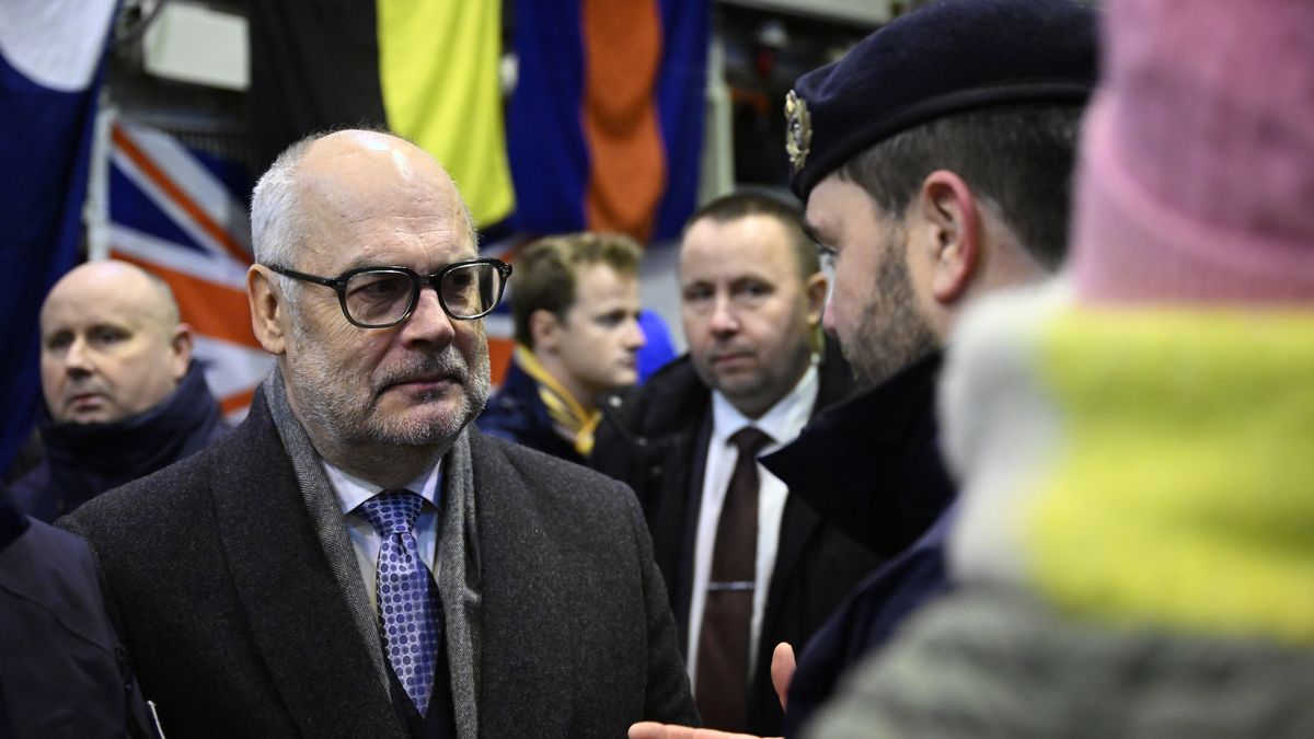 TALLINN, ESTONIA - DECEMBER 17: President of Estonia Alar Karis meets military personnel onboard HMS Iron Duke on December 17, 2024 in Tallinn, Estonia. British Prime Minister Keir Starmer is paying official visits to NATO member countries Norway and Estonia this week. On Monday morning he met with Prime Minister Jonas Gahr Støre to discuss climate, energy and defence cooperation, before traveling on to Estonia, where he's attending a Joint Expeditionary Force (JEF) Leader' Summit. (Photo by Leon Neal/Getty Images)