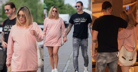Oczekujący na wielkie rozwiązanie Małgorzata Rozenek i Radosław Majdan wybierają słodkości w cukierni (ZDJĘCIA)
