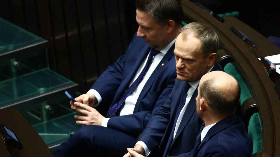 Polish Parliament to vote on the new Prime Minister
WARSAW, POLAND - DECEMBER 11: Civic Platform leader Donald Tusk during the Parliament session in Warsaw, Poland on December 11, 2023. Polish President Andrzej Duda entrusted the formation of the government to the current Prime Minister Mateusz Morawiecki but his motion for a vote of confidence is expected to be rejected due to the lack of a majority. The majority of Parliament is planning to vote for Donald Tusk as the new Prime Minister later today. Jakub Porzycki / Anadolu 
Dostawca: PAP/Abaca
AA/ABACA
Election, Politics