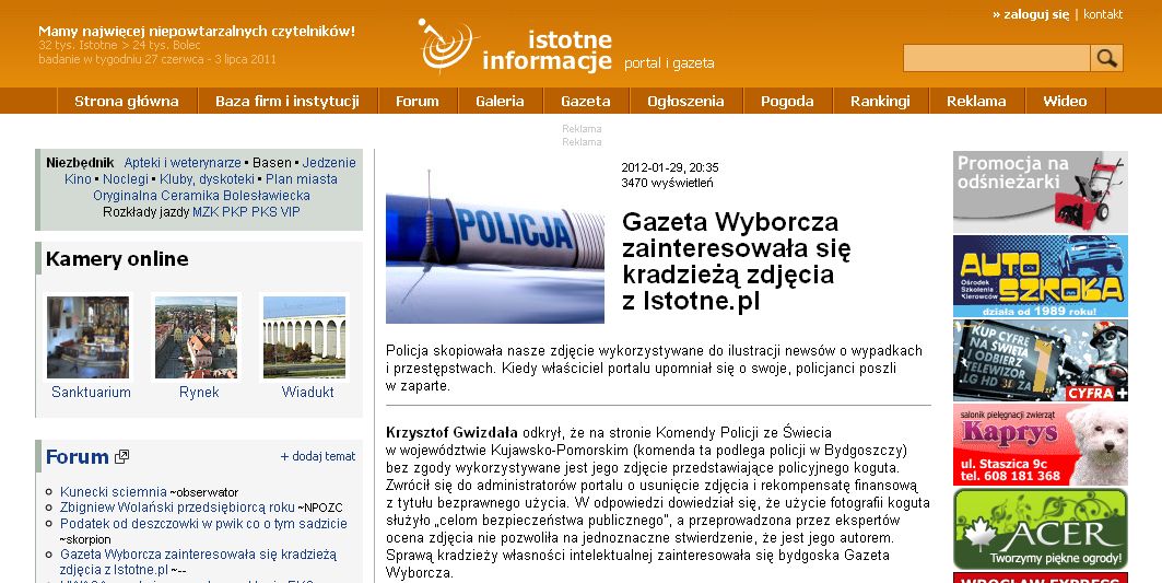 Bydgoska policja... ukradła zdjęcie radiowozu