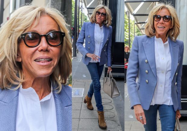 Uradowana Brigitte Macron spaceruje ulicami Paryża (ZDJĘCIA)