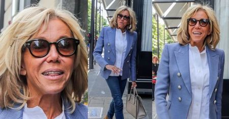 Uradowana Brigitte Macron spaceruje ulicami Paryża (ZDJĘCIA)