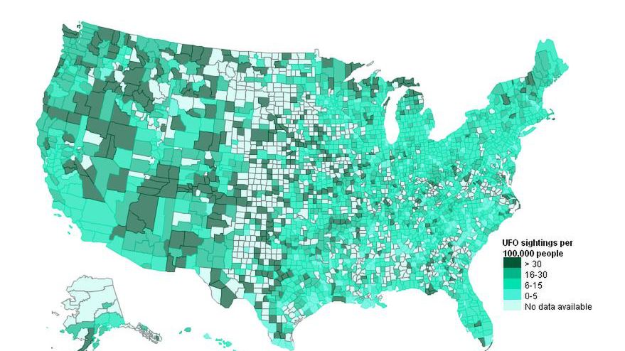 Gdzie najczęściej widywane jest UFO? 1