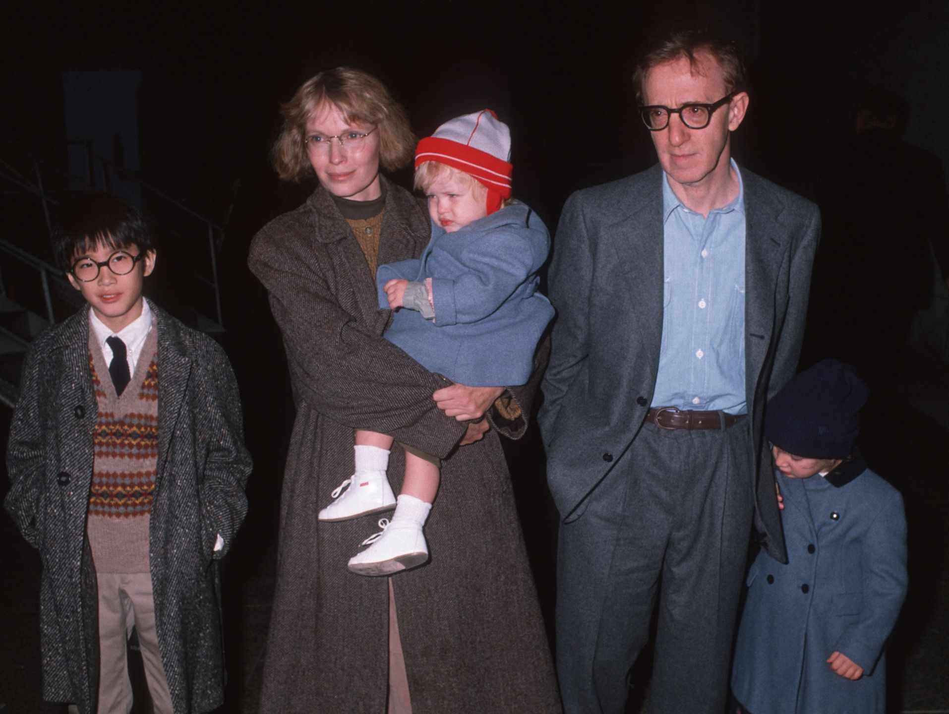 Mia Farrow i Woody Allen z dziećmi