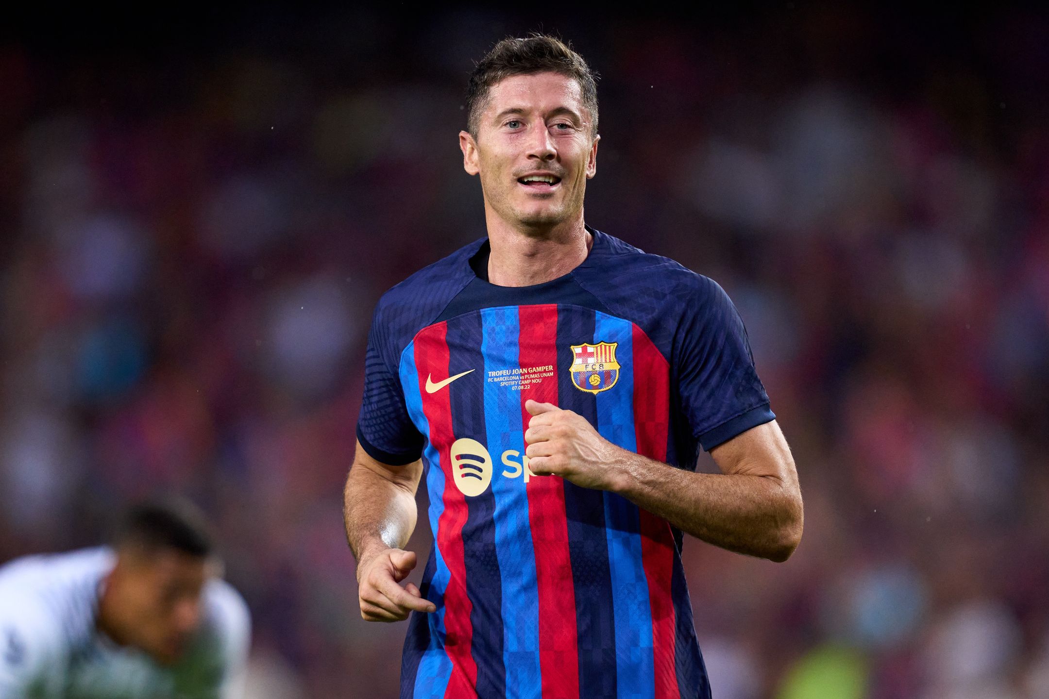 Robert Lewandowski podczas meczu FC Barcelona