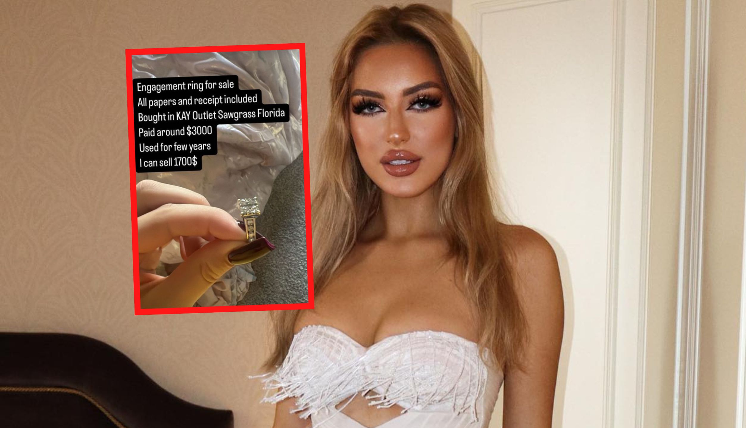 Caroline Derpienski sprzedaje pierścionek zaręczynowy