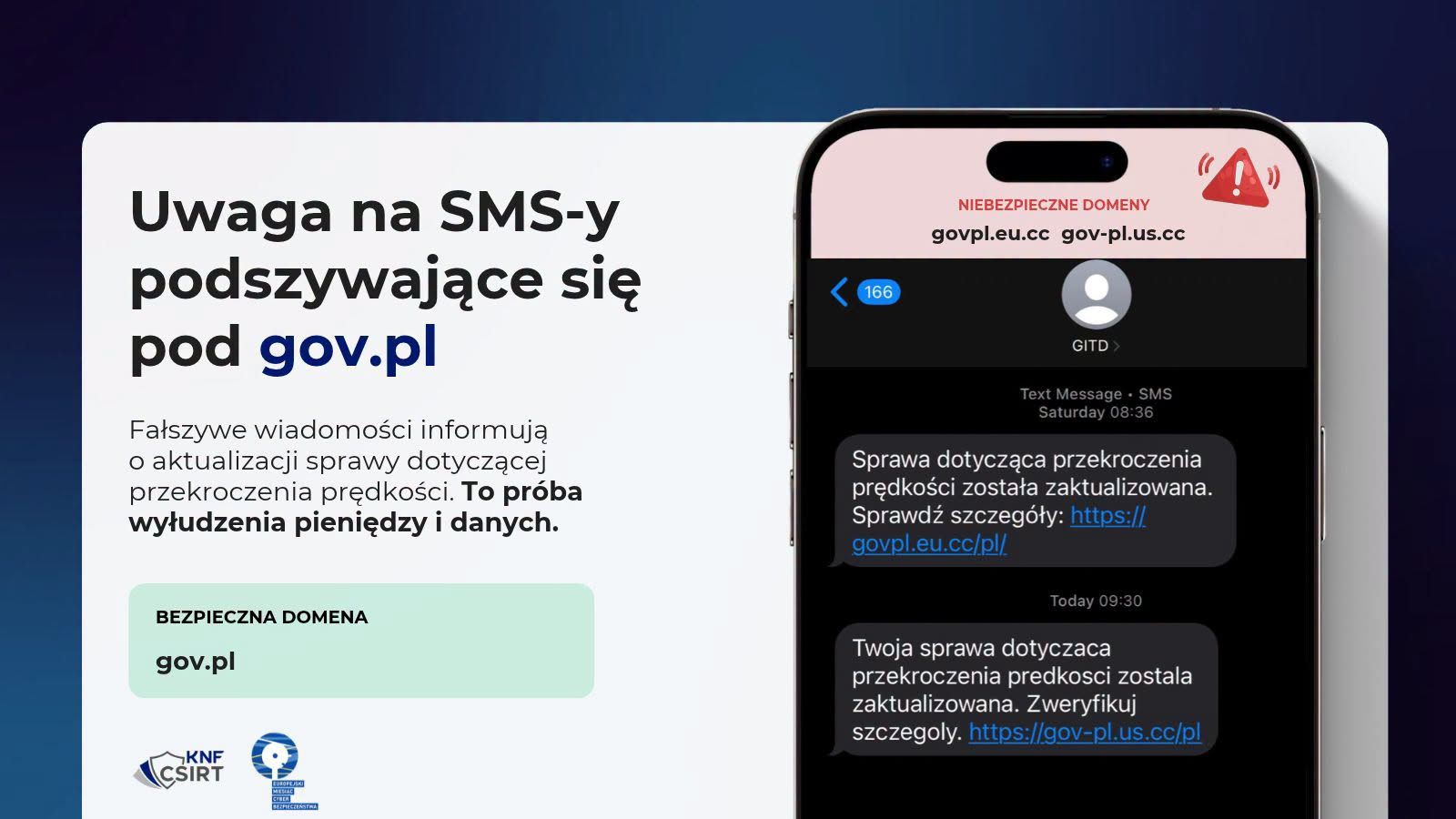 Przykład fałszywego SMS-a