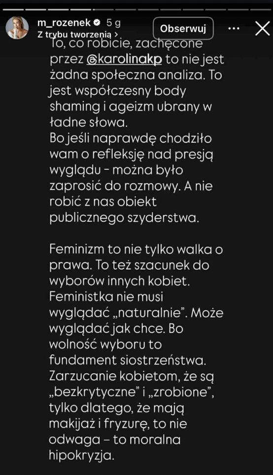 Małgorztaa Rozenek odpowiedziała Korwin Piotrowskiej