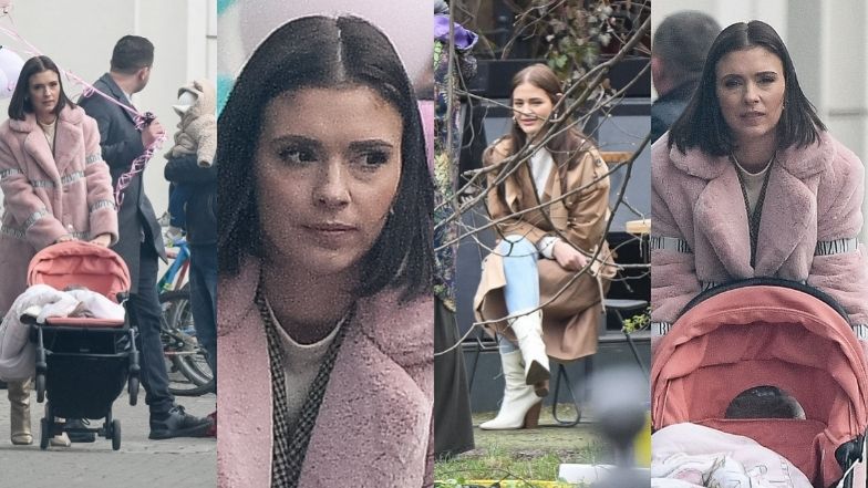 Klaudia Halejcio wybrała się na urodzinową imprezę z partnerem i córką