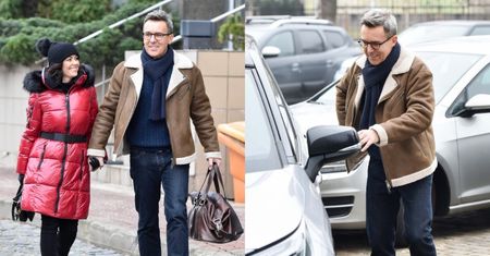 Szarmancki Maciej Kurzajewski otwiera roześmianej od ucha do ucha Katarzynie Cichopek drzwi do auta, po czym odjeżdżają spod TVP. Fajna parka? (ZDJĘCIA)