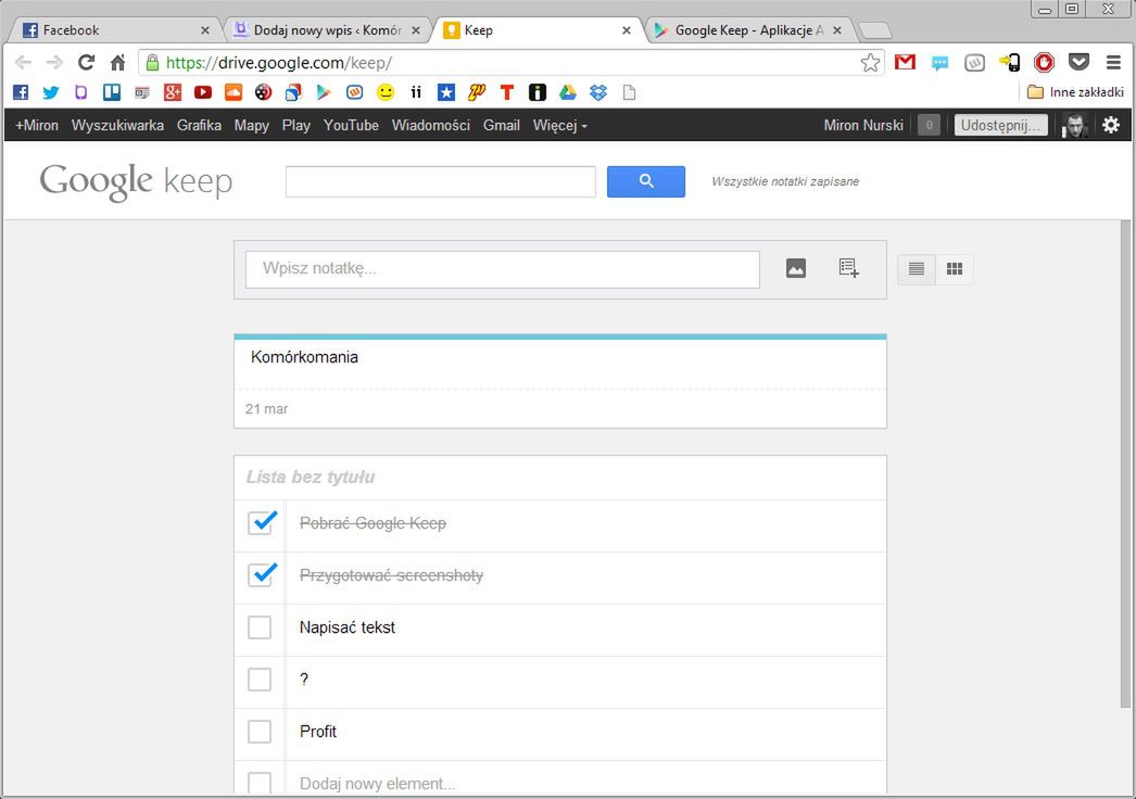 Google Keep - notatnik Google'a dla Androida. Wreszcie 3