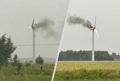 Turbina wiatrowa w ogniu. Trudna akcja strażaków