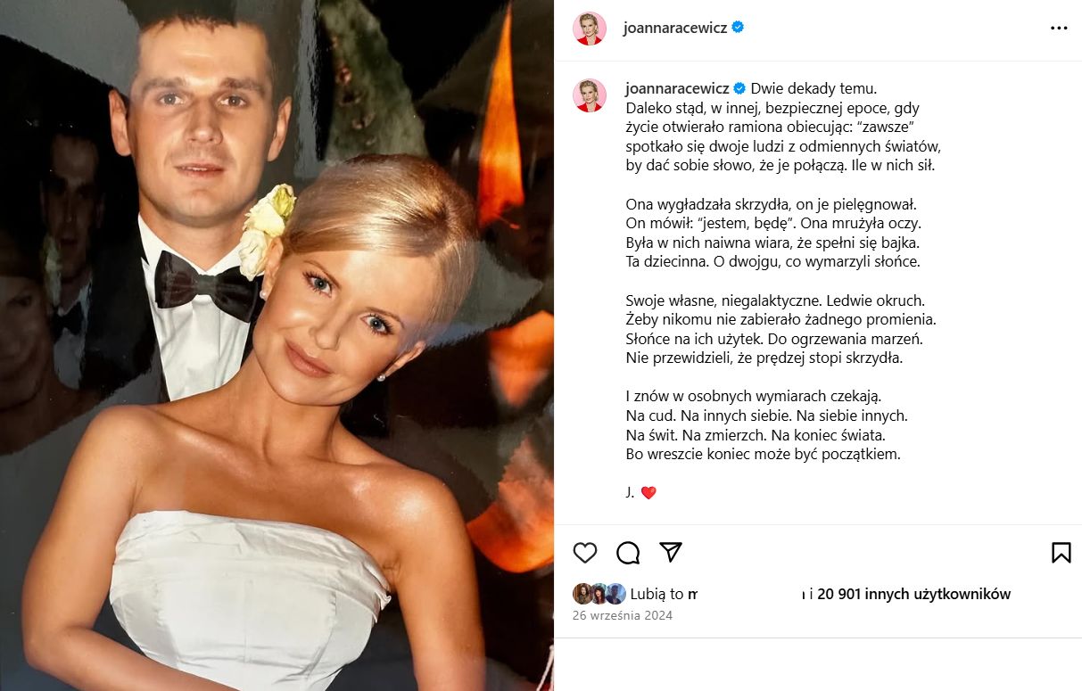 Wpis Joanny Racewicz na Instagramie