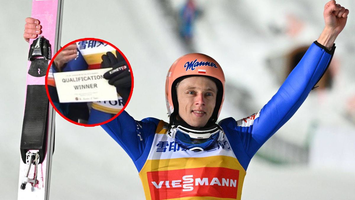 Dawid Kubacki i czek za triumf w kwalifikacjach