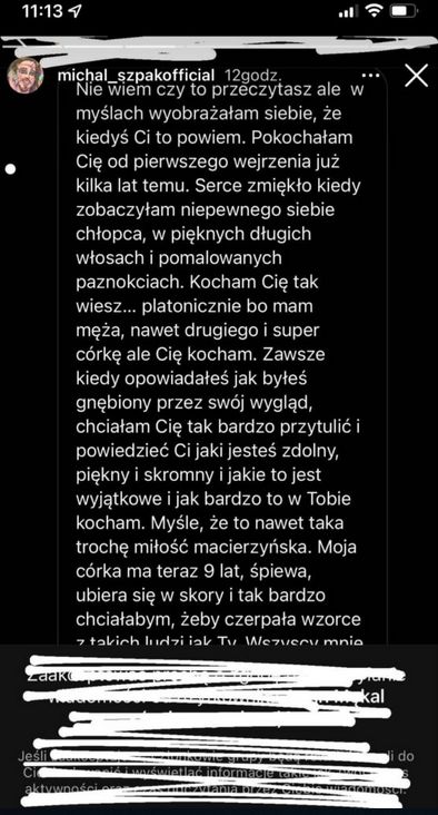 Wiadomość od fanki.