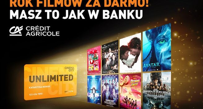 Cinema City Unlimited w promocja konta w banku Credit Agricole