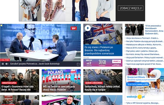 WP.pl zmienia stronę główną: więcej wideo, bez kolumny interaktywnej i Telewizji WP