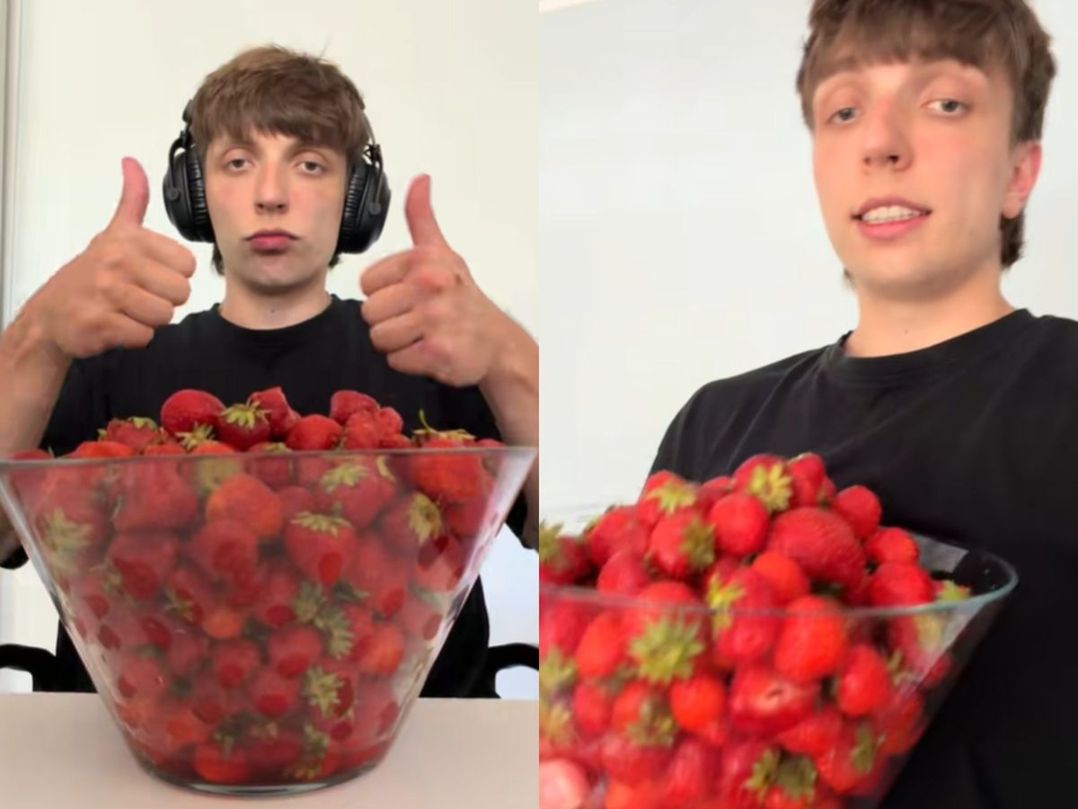 Prawie 10 kg truskawek na raz. Influencer wszystko nagrał