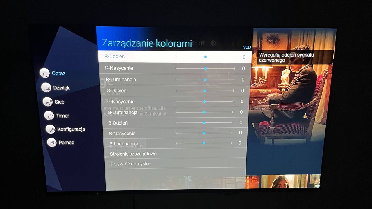 Panasonic TX-65JZ1500 - menu ustawień obrazu 7