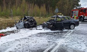 Auta spłonęły. Policja ustaliła, kto był w środku. Tragedia na DK58