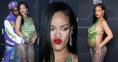 Rihanna i jej ciążowy brzuszek celebrują sukces marki kosmetycznej w spodniach za 30 TYSIĘCY (ZDJĘCIA)