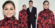 Zawiązana pod szyję Olivia Palermo pozuje z mężem na pokazie