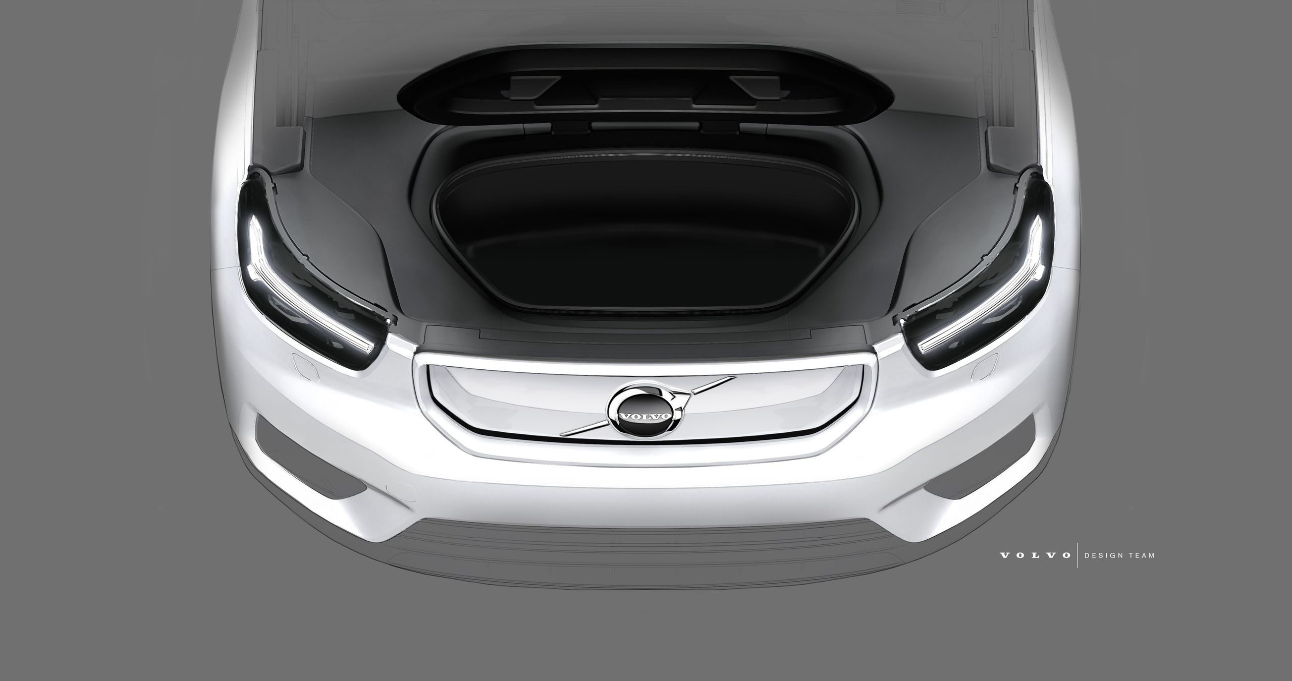 Szkic elektrycznego Volvo XC40