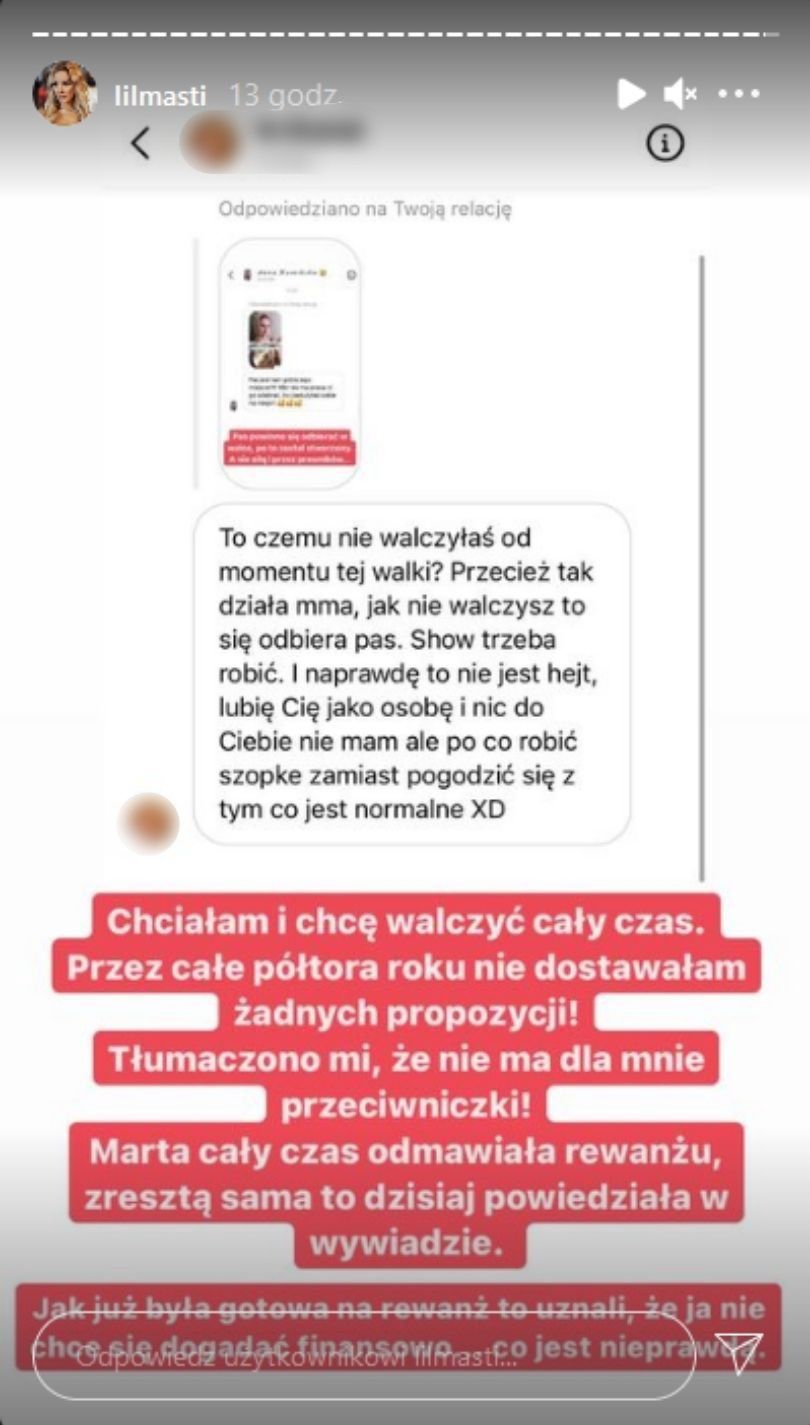 Fame MMA: Lil Masti odrzuciła propozycję walki z Martą Linkiewicz przez zbyt niską gażę? 