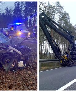 Poważny wypadek pod Bytowem. Dwie osoby trafiły do szpitala