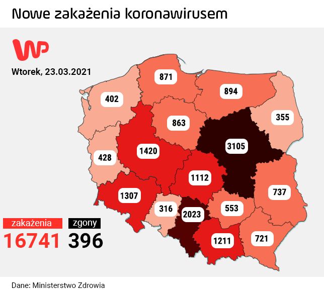 Koronawirus w Polsce. Najnowszy raport Ministerstwa Zdrowia z 23 marca