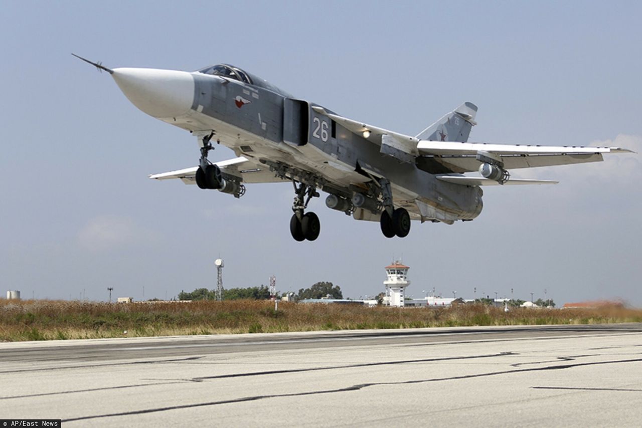 Russian Su-24 during takeoff.
