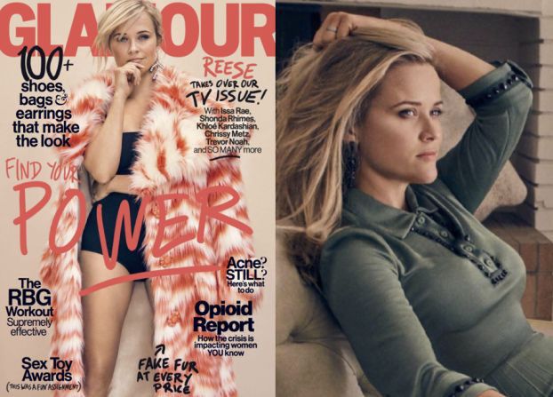 Reese Witherspoon w majtkach na okładce "Glamour"