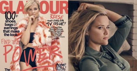 Reese Witherspoon w majtkach na okładce "Glamour"
