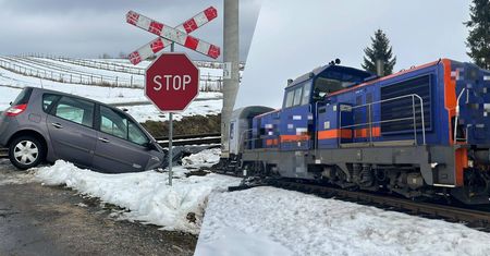 Chwile grozy na torach. Wjechał prosto pod pociąg
