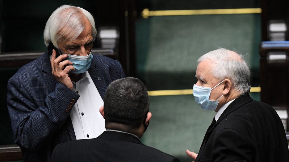 Marszałek Sejmu Ryszard Terlecki oraz wicepremier Jarosław Kaczyński