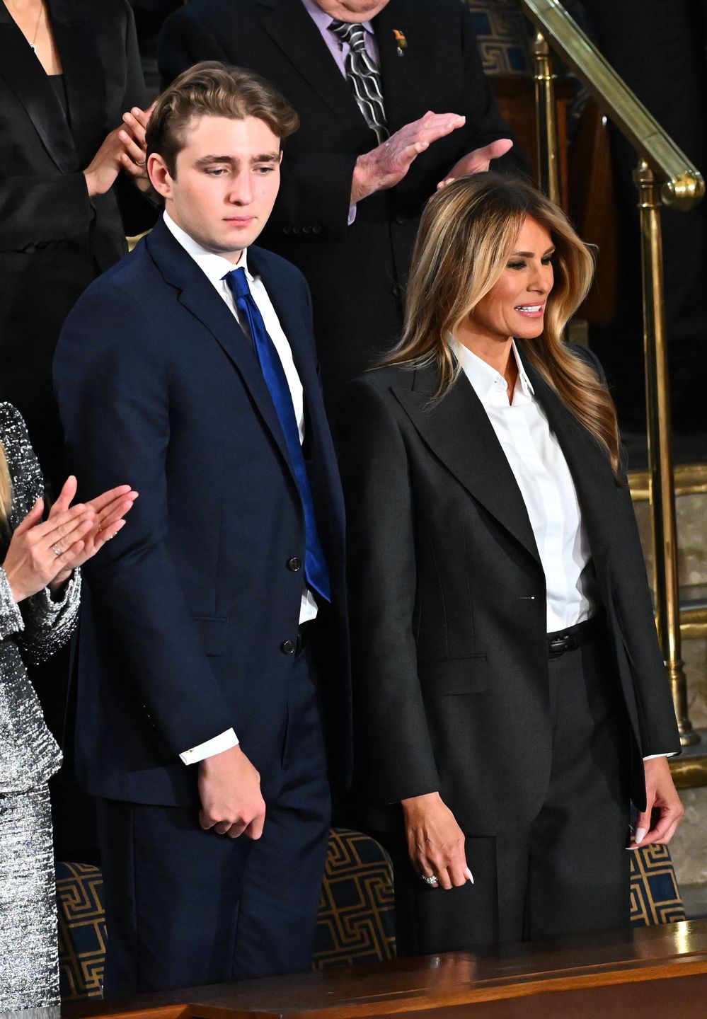 Melania Trump z synem Barronem na State of the Union 2026