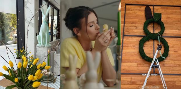 Klaudia Halejcio już przystroiła wartą 12 MILIONÓW ZŁOTYCH willę na Wielkanoc: zajęczy motyw, kwiaty i pozowanie z pisklętami (ZDJĘCIA)