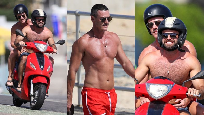 Luke Evans na przejażdżce z kolegą