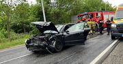 Czołówka dwóch audi na Walczaka