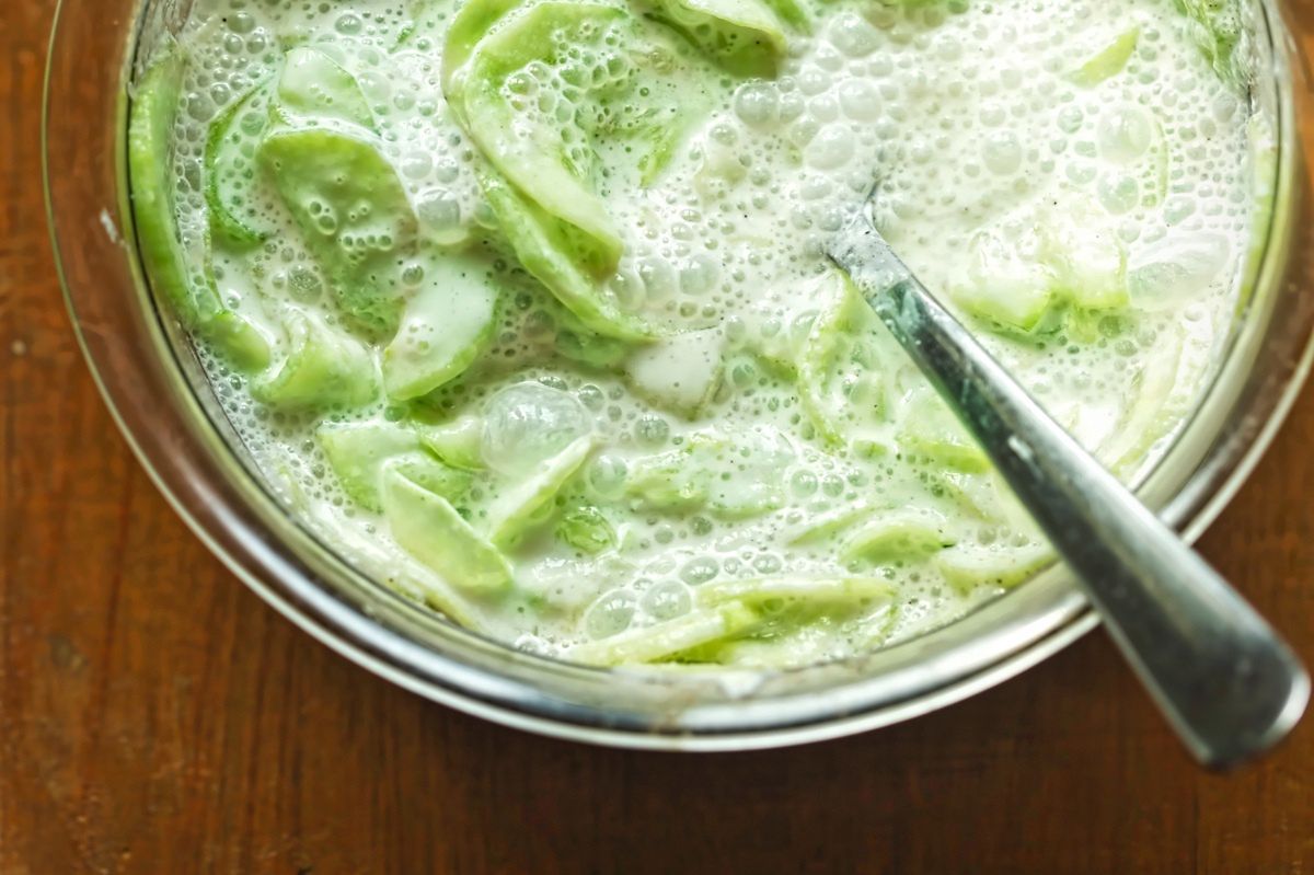 Cucumber salad with cream