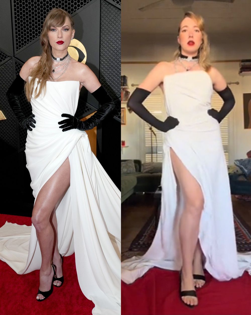 TikTokerka odtwarza kreacje gwiazd