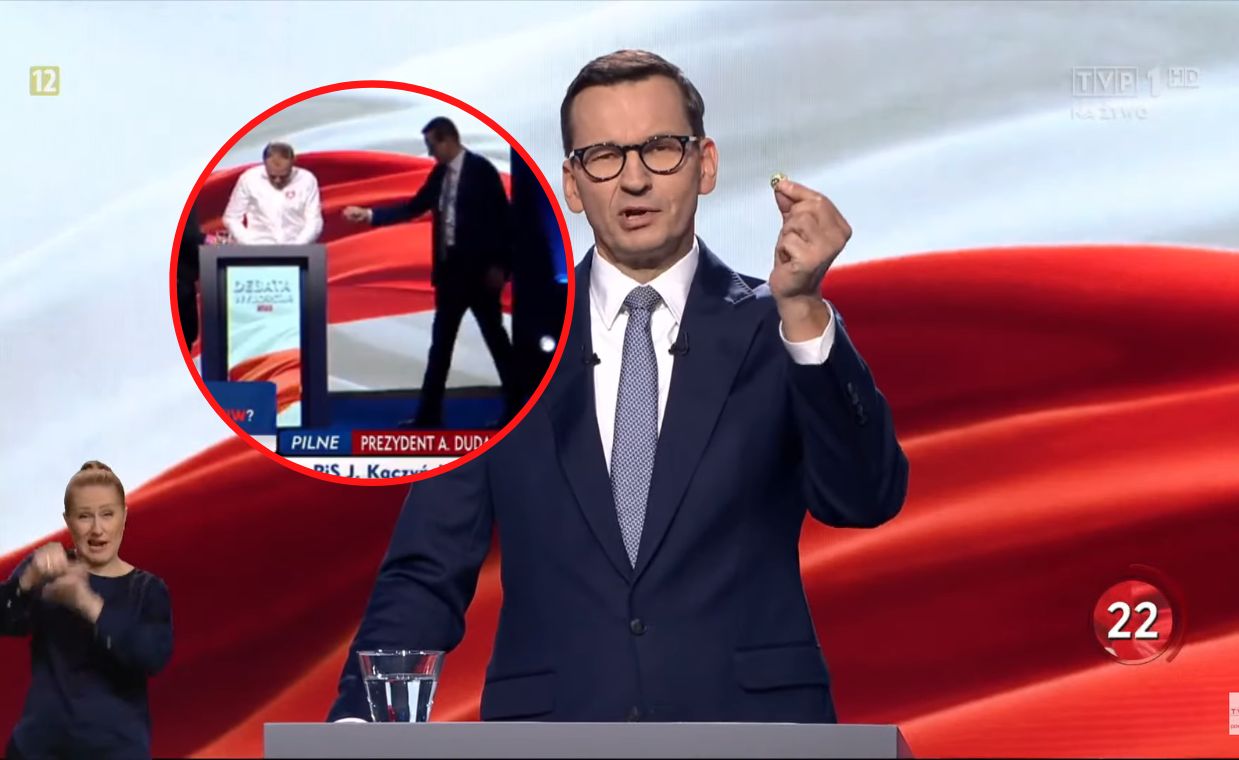 Morawiecki przyniósł 2 zł dla Tuska. Jest nagranie