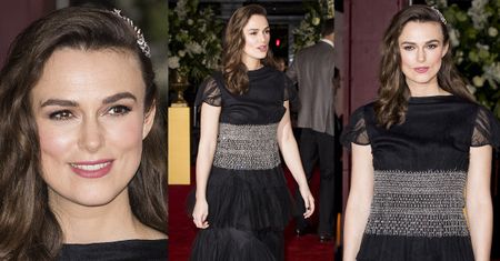 Skromna Keira Knightley nieśmiało uśmiecha się na premierze