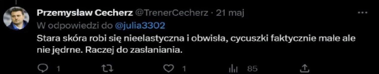 Skandaliczny wpis Przemysława Cecherza