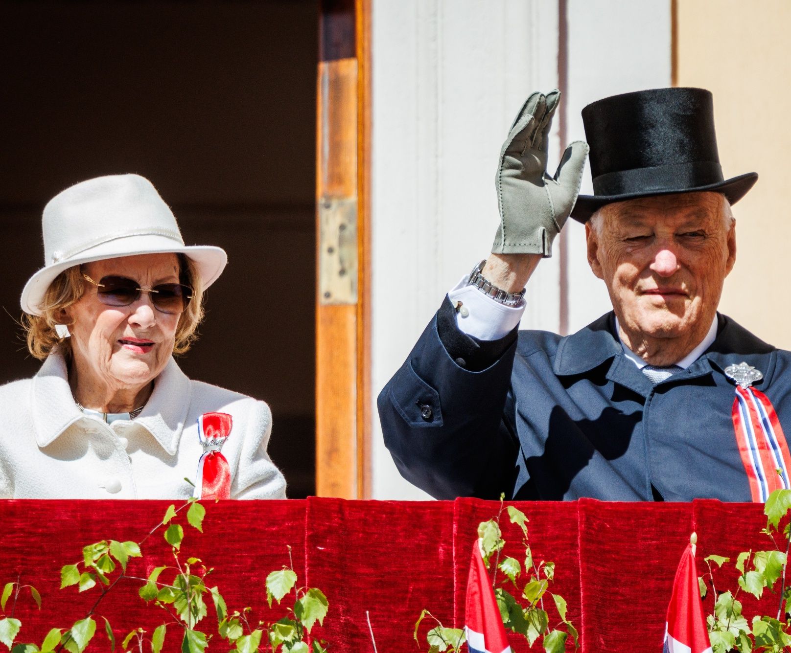Król Harald V z żoną