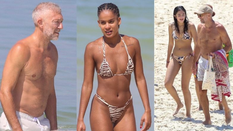 57-letni Vincent Cassel relaksuje się na plaży w Rio De Janeiro z młodszą o 30 lat NOWĄ ukochaną i córkami (ZDJĘCIA)